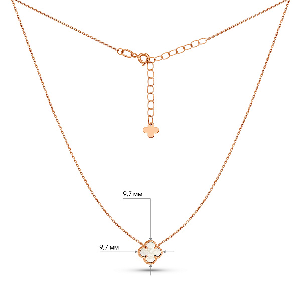 Колье Клевер из красного золота с перламутром (арт. 361496/8п) – изображение 3