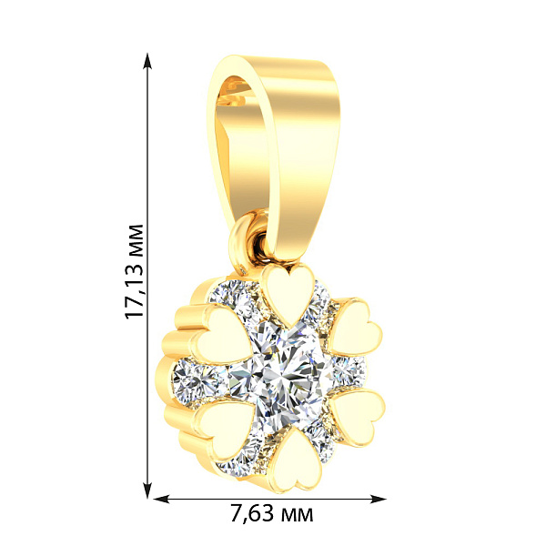 Золотая подвеска с фианитом (арт. 440492ж) – изображение 3