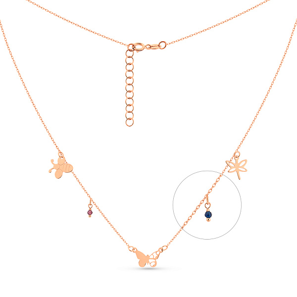 Колье из красного золота с подвесками (арт. 352800сф) – изображение 1