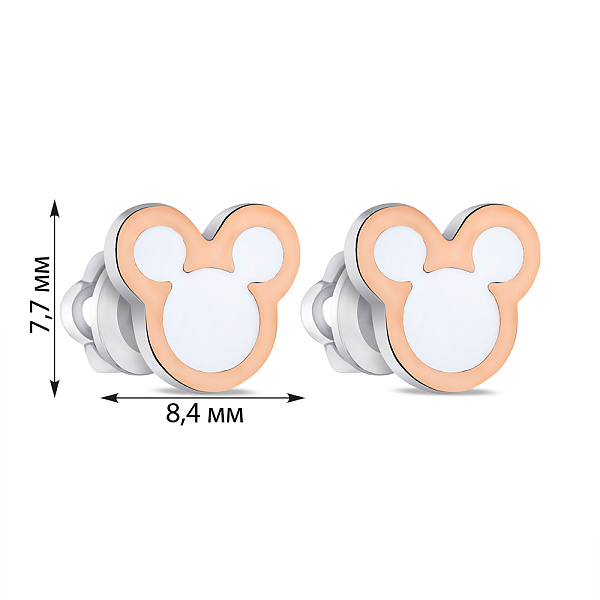 Серьги-пусеты из серебра с эмалью (арт. 7218/775ебcю) – изображение 2