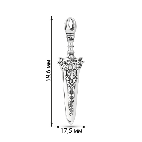 Массивный серебряный подвес Меч (арт. 7903/4471) – изображение 2