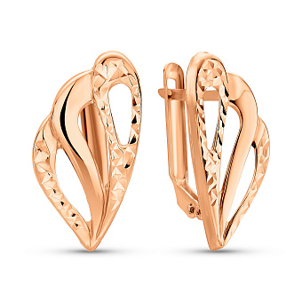 Фото Серьги из красного золота с алмазной гранью (арт. 108869)