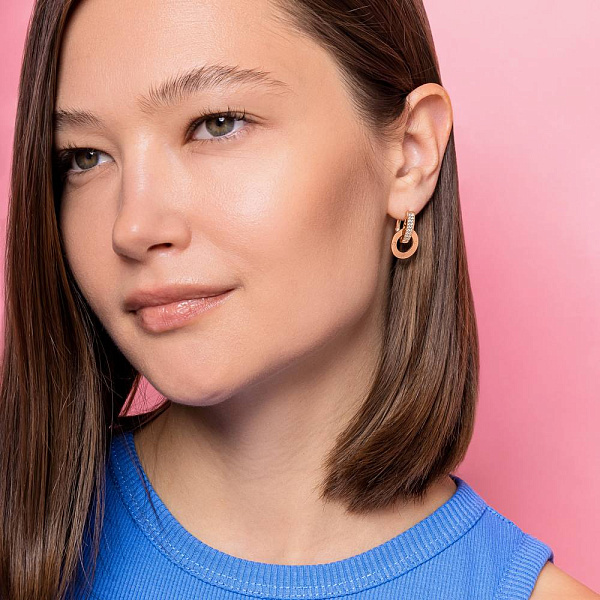 Золотые серьги с фианитами (арт. 1091347) – изображение 4