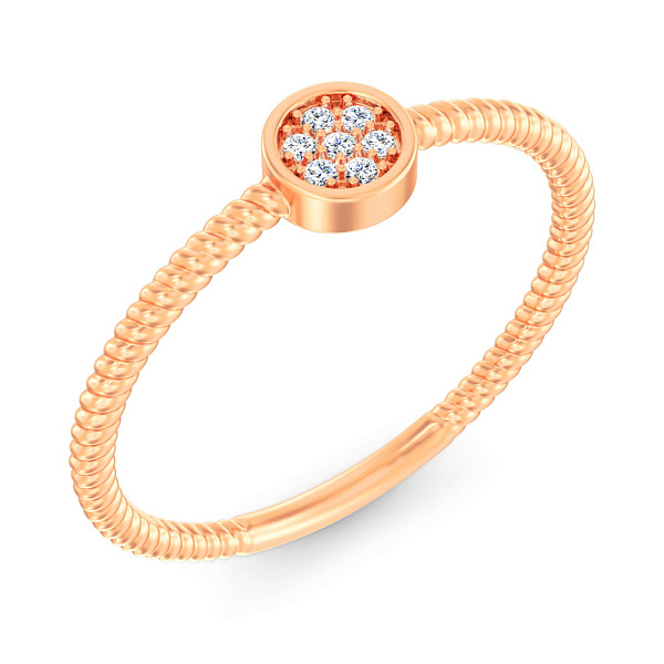 Кольцо из красного золота с фианитами (арт. 140014) – изображение 1