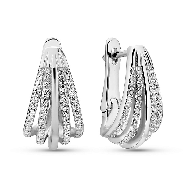 Серьги из серебра с фианитами (арт. 7502/2187158) – изображение 1