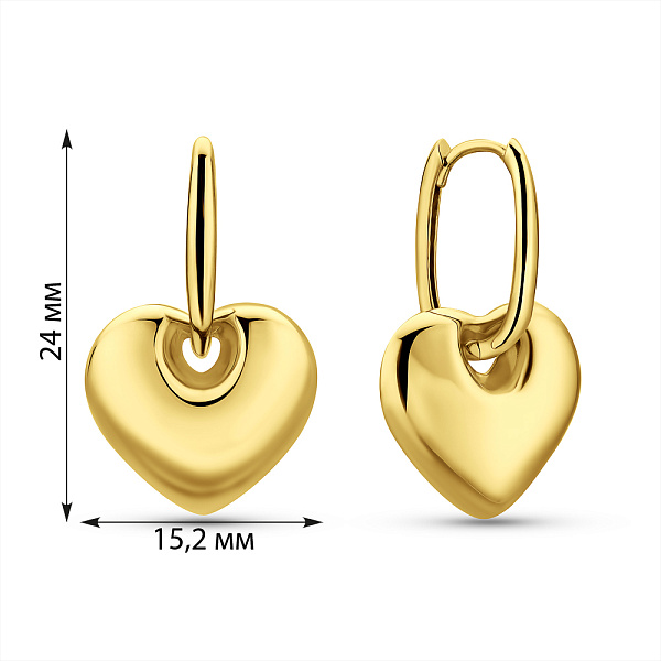 Сережки трансформери з жовтого золота (арт. 1091946ж) – зображення 3