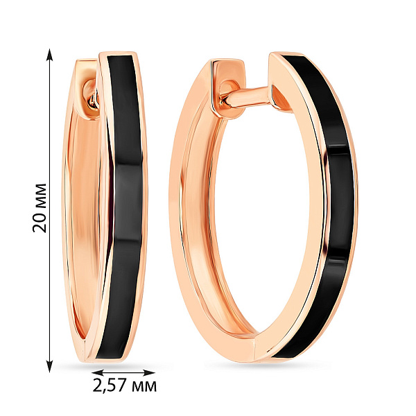 Золотые серьги-кольца с эмалью (арт. 108137/20еч) – изображение 2