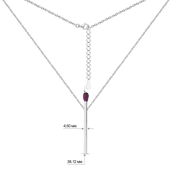 Колье из серебра "Спичка" (арт. 7507/976ак) – изображение 3