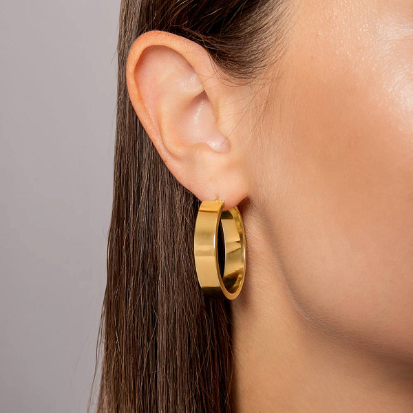 Серьги-кольца из желтого золота (арт. 1091574/30ж) – изображение 2