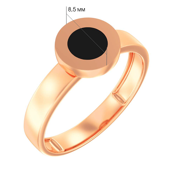 Кольцо Лýна из красного золота с эмалью (арт. 141177ч) – изображение 2