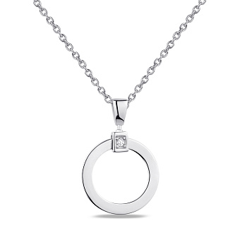 Серебряное колье с фианитом (арт. 7507/893)