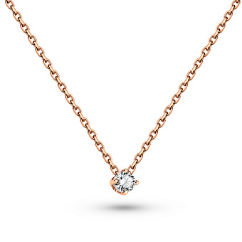 Фото Колье из красного золота с бриллиантом (арт. 7108049201)