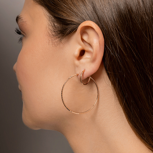 Серьги-кольца из красного золота (арт. 122600/15) – изображение 3