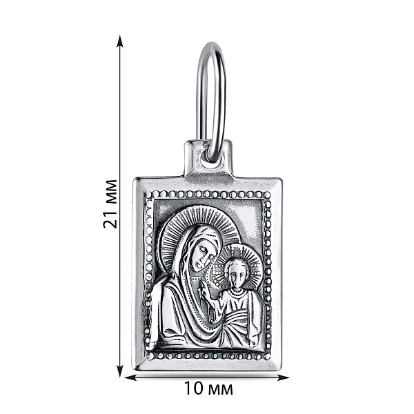 Серебряная ладанка иконка Божья Матерь Казанская (арт. 7917/37800-ч) – изображение 2