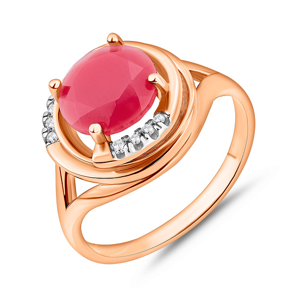 Кольцо из красного золота с ониксом (арт. 142000ок) – изображение 1