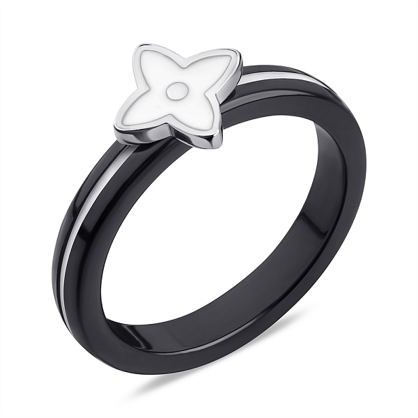 Кольцо из серебра и керамики с эмалью (арт. 7501/6906кмчеб) – изображение 1