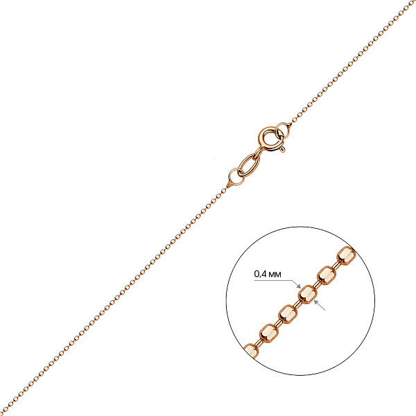 Цепочка плетения Гольф из красного золота (арт. ц3019601) – изображение 3