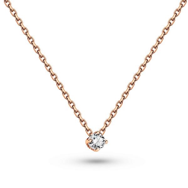 Колье из красного золота с бриллиантом (арт. 7108049201) – изображение 1