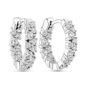 Фото Срібні сережки-кільця з фіанітами (арт. 7502/10430/20)