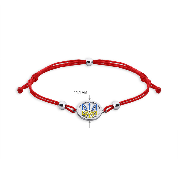 Браслет на красной нити с серебряными вставками (арт. 7309/4733кегж) – изображение 2