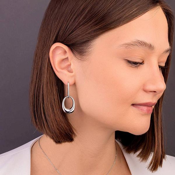 Серебряные серьги-пусеты без камней (арт. 7518/6687) – изображение 2