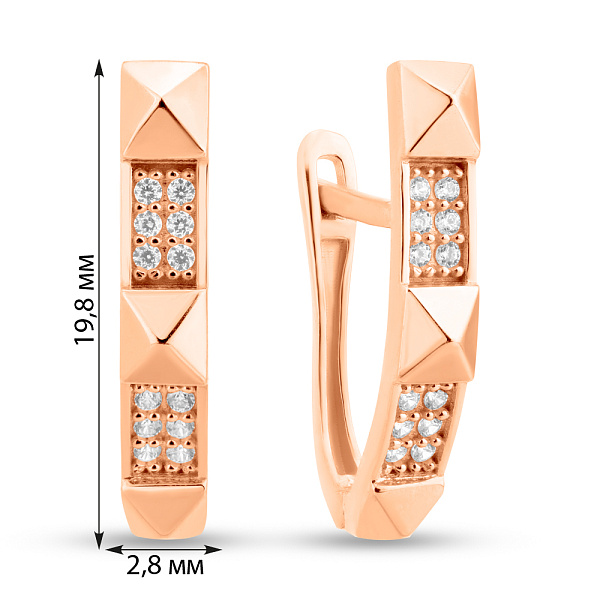 Золоті сережки з фіанітами (арт. 1091517) – зображення 3