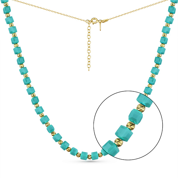 Серебряное колье с голубым ониксом (арт. 7507/2009жог) – изображение 1