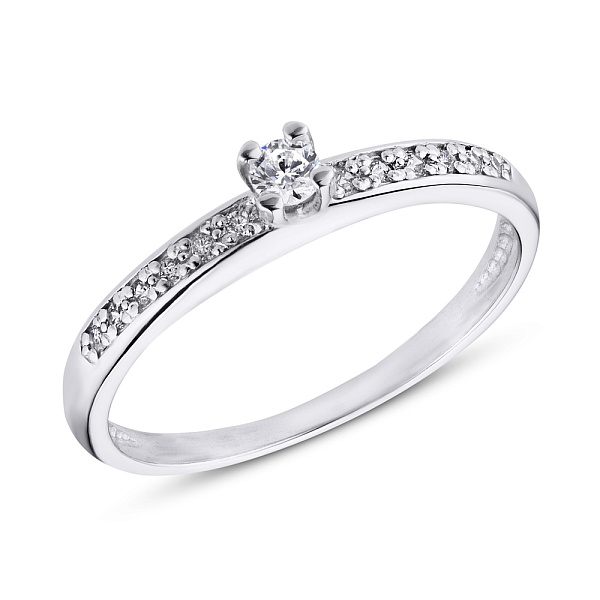 Серебряное кольцо с фианитами (арт. 7501/11017р) – изображение 2