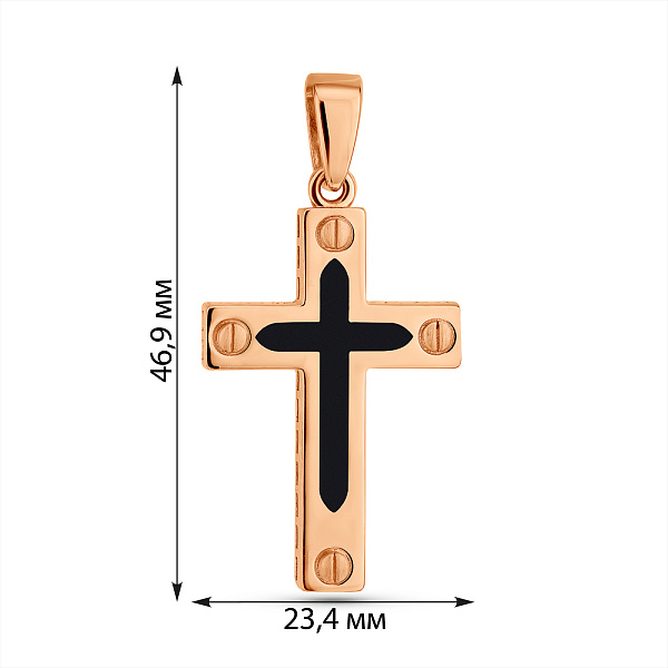 Хрестик з червоного золота з емаллю  (арт. 4401035/35еч) – зображення 4