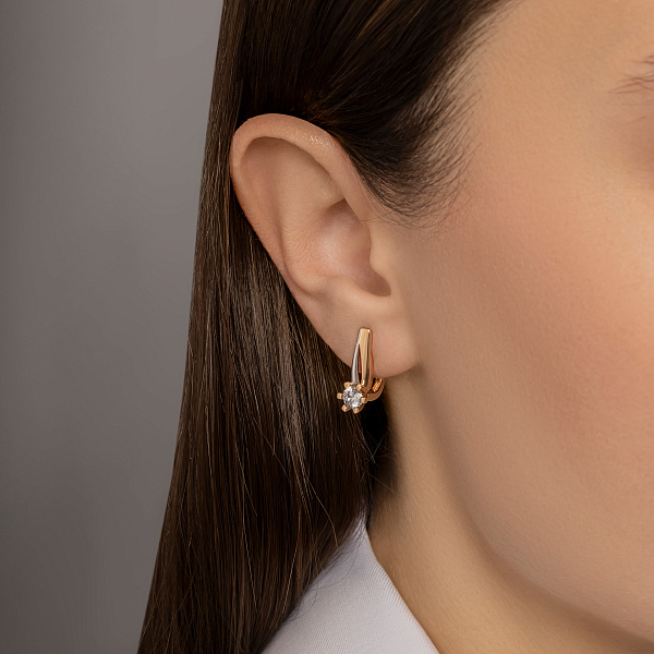 Золоті сережки з фіанітом (арт. 111053) – зображення 2