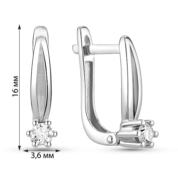 Золоті сережки з діамантами (арт. С011015015б) – зображення 3