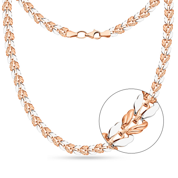 Золоте кольє в червоному і білому кольорі металу (арт. 350612кб) – зображення 1