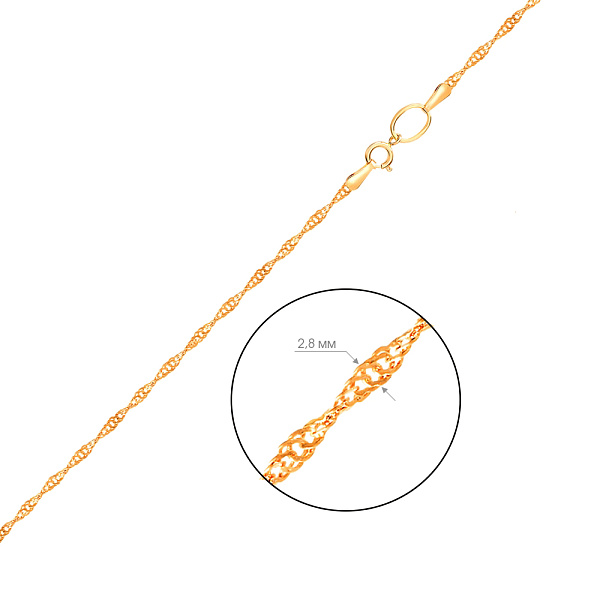 Золотая цепочка плетения Сингапур (арт. 303201ж) – изображение 2