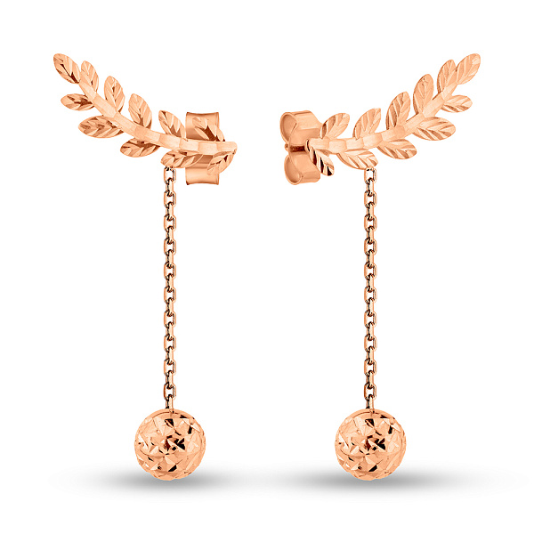 Золотые серьги-пусеты с подвесками (арт. 1101103а) – изображение 1