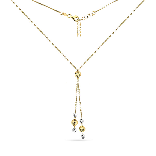 Золотое колье в желтом и белом цвете металла (арт. 352182жб) – изображение 2