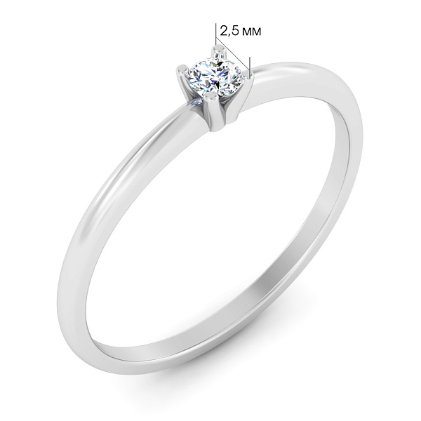 Золотое кольцо с бриллиантом (арт. К011697005б) – изображение 2