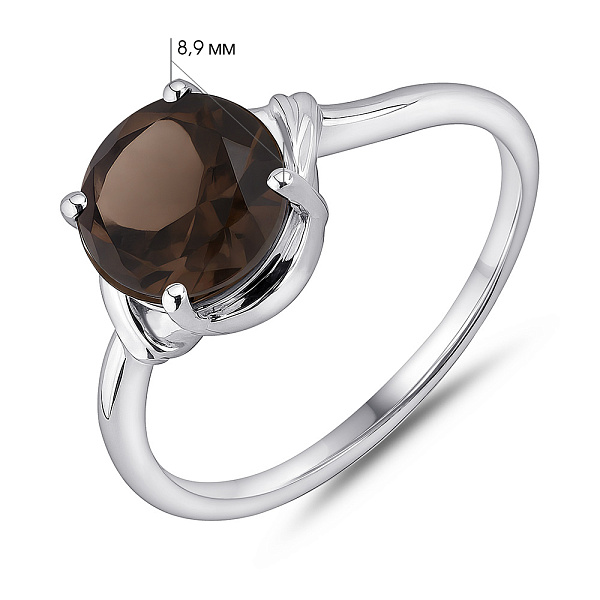 Серебряное кольцо с раухтопазом (арт. 7501/2180494Рх) – изображение 2