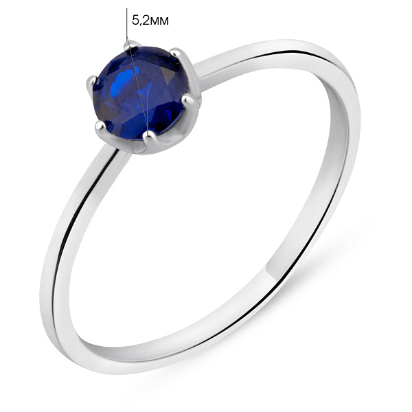 Каблучка зі срібла з сапфіром (арт. 7501/614Спскп) – зображення 2