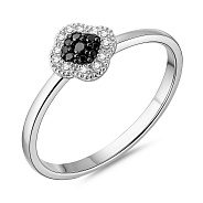 Кольцо из белого золота с черными и белыми бриллиантами (арт. 1192121202ч)