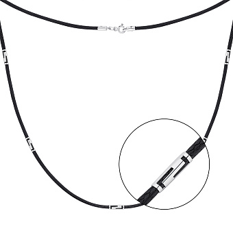 Ювелирный шнурок из шелка с серебряными вставками (арт. 7307/2027/5)