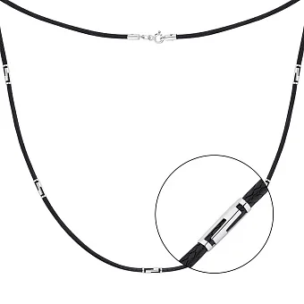 Ювелірний шнурок з шовку зі срібними вставками (арт. 7307/2027/5)