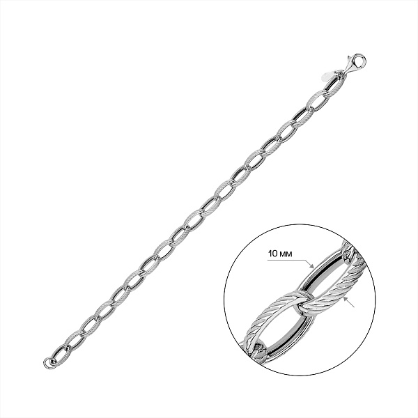 Серебряный браслет без камней (арт. 7509/410Р1/20) – изображение 2