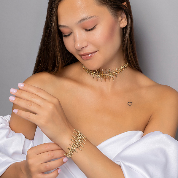 Массивное золотое колье Francelli (арт. 352997ж) – изображение 5