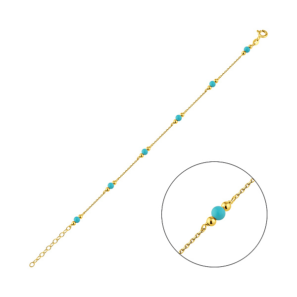 Браслет золотой с бирюзой (арт. 326585жБ) – изображение 1