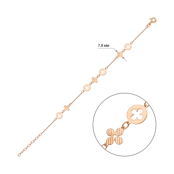 Золотий браслет Конюшина (арт. 326713) – зображення 3