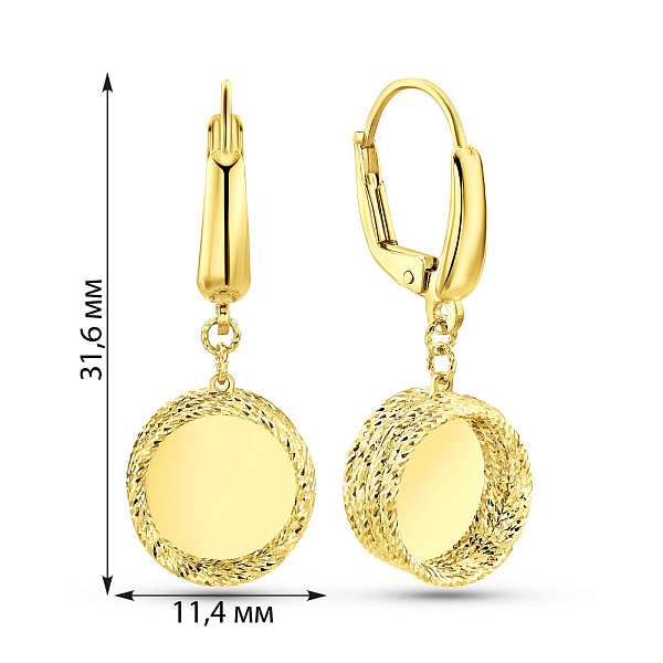Золотые серьги-подвески Francelli (арт. 1091276ж) – изображение 5