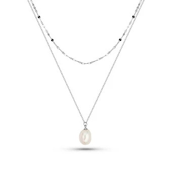 Срібне кольє з перлиною (арт. 7507/2306жб)