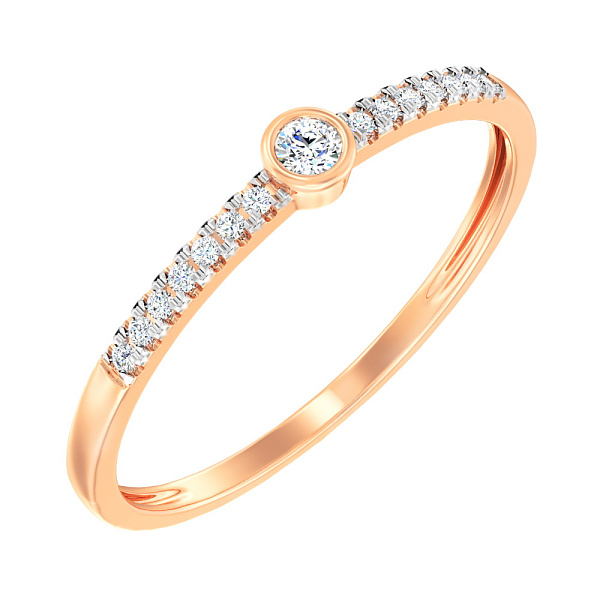 Золота каблучка з фіанітами (арт. 140771) – зображення 1