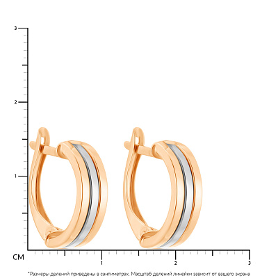 Золотые сережки в комбинированном цвете металла (арт. 106353кб)
