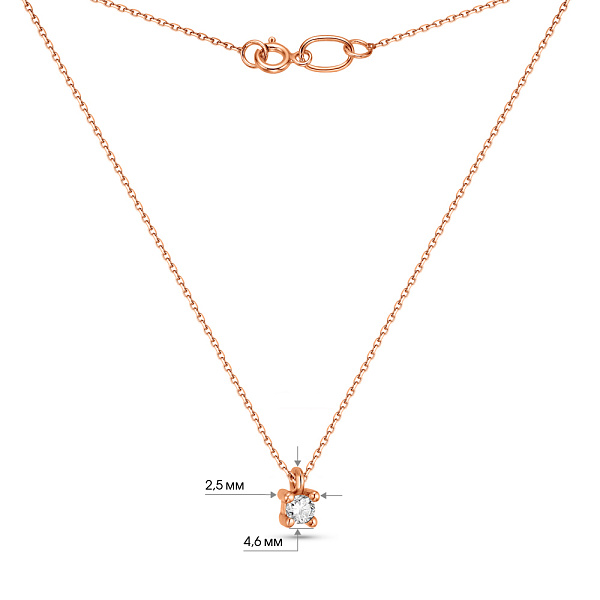 Колье из красного золота с бриллиантом (арт. Ц011289005) – изображение 3